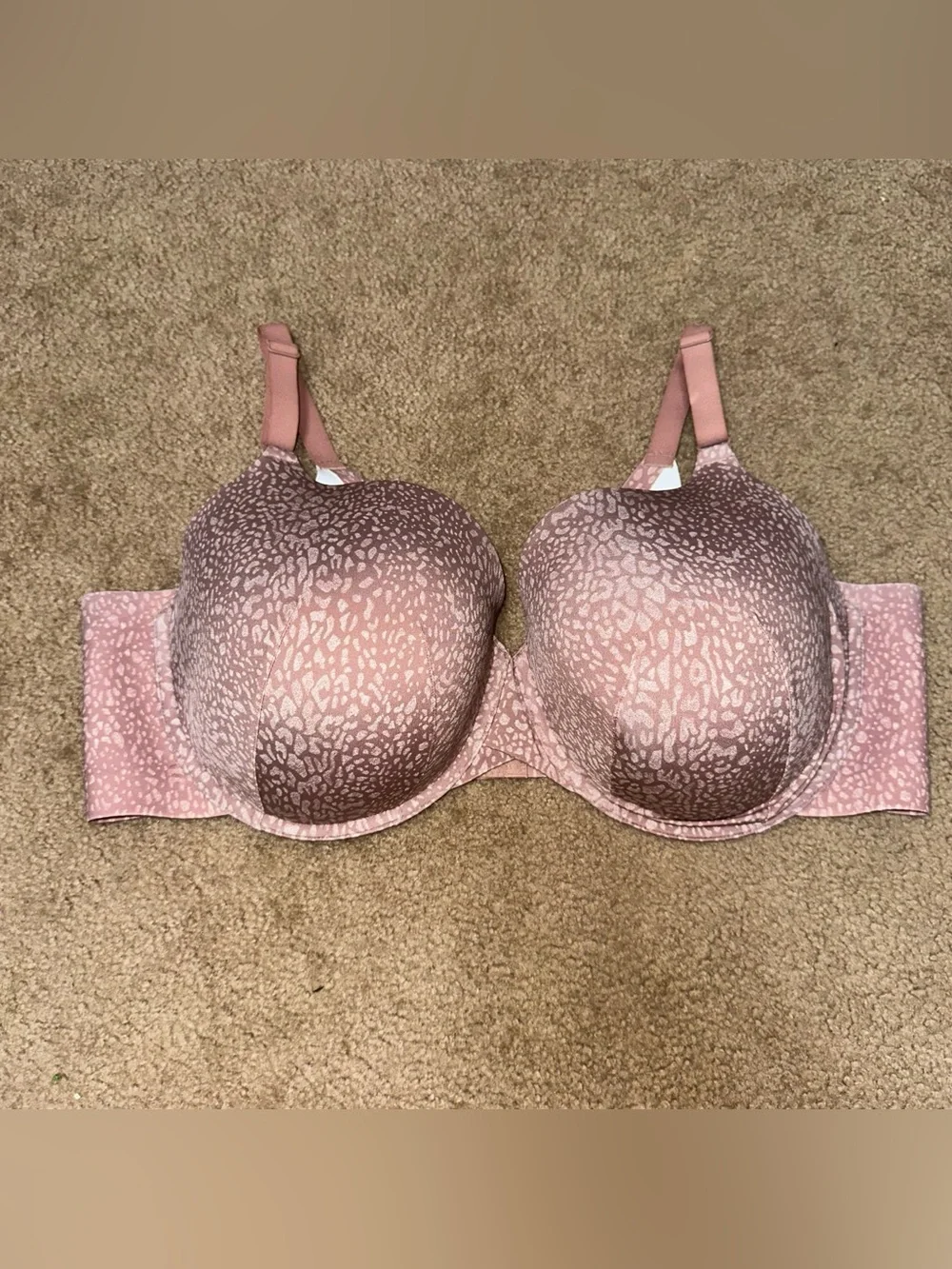 Cacique Dusty Rose Leopard Print T-Shirt Bra